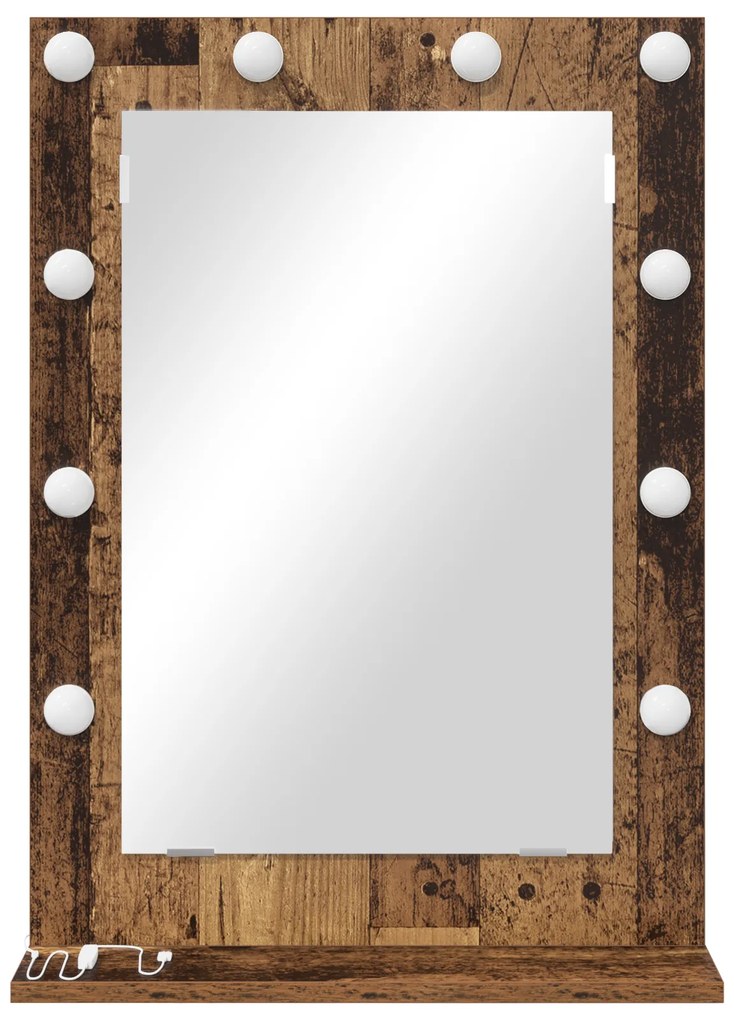 vidaXL Καθρέφτης Vanity  Παλιό ξύλο Στερεό Ξύλο 70 x 50 x 18 εκ.
