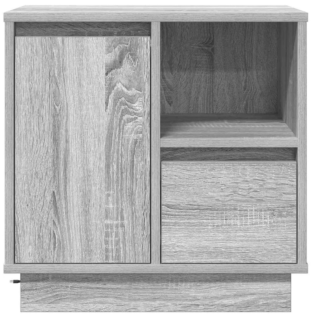 vidaXL Κομοδίνο με συρτάρι Γκρι 50 x 34.5 x 50 εκ. Επεξεργασμένο ξύλο