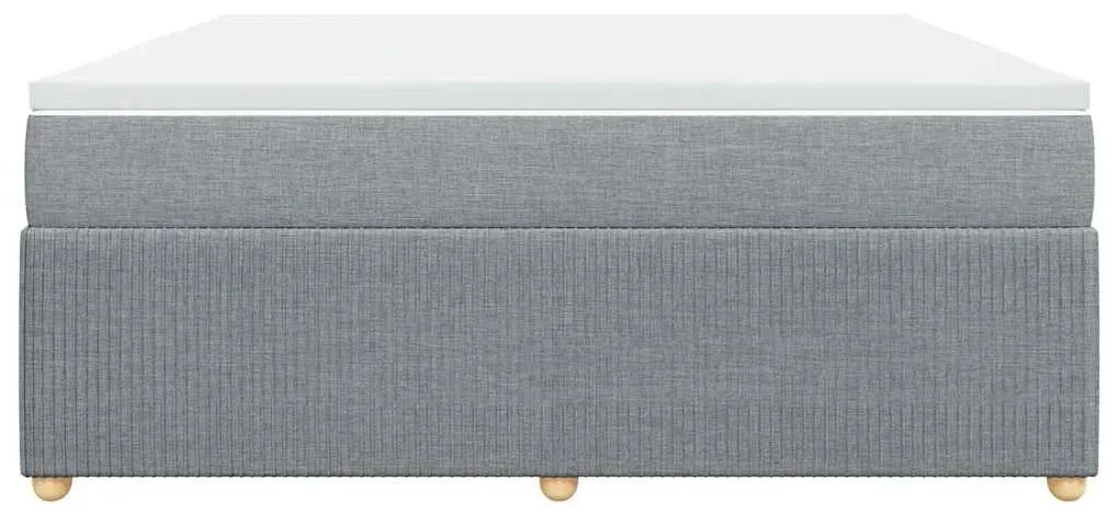 vidaXL Κρεβάτι Boxspring με Στρώμα Ανοιχτό Γκρι 180x200 εκ. Υφασμάτινο