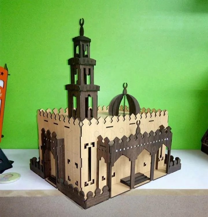 Intra απο ξύλο plywood 3mm-4mm πάχος - Τζαμί 3D Ξύλινο παζλ Δίασταση 30x30 cm Intraeaxys-67wq3837