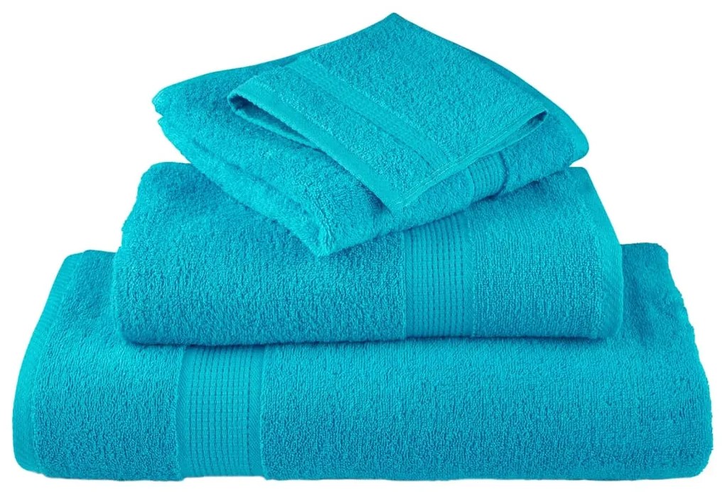 vidaXL Πετσέτες Μπάνιου Premium SOLUND 10 τεμ. Τυρκουάζ 100x150 εκ. 600 γρ./μ²