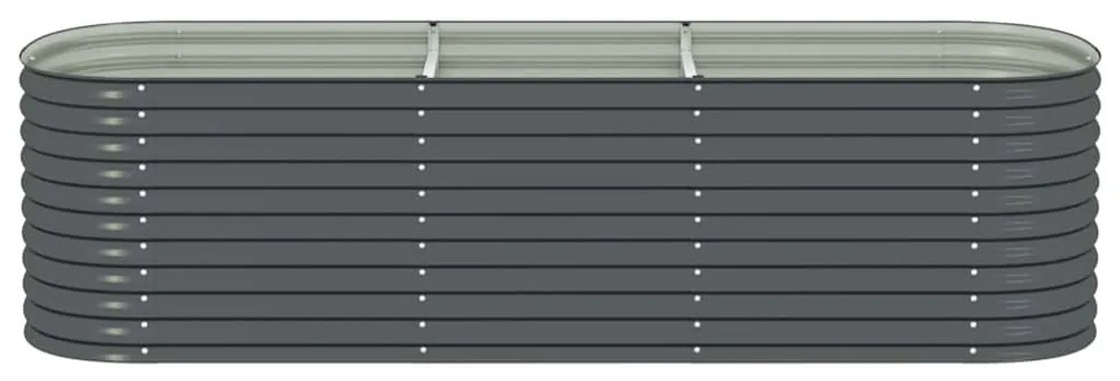 vidaXL Ζαρντινιέρα Υπερυψωμένη Γκρι 320x80x81 εκ. Γαλβανισμ. Χάλυβας