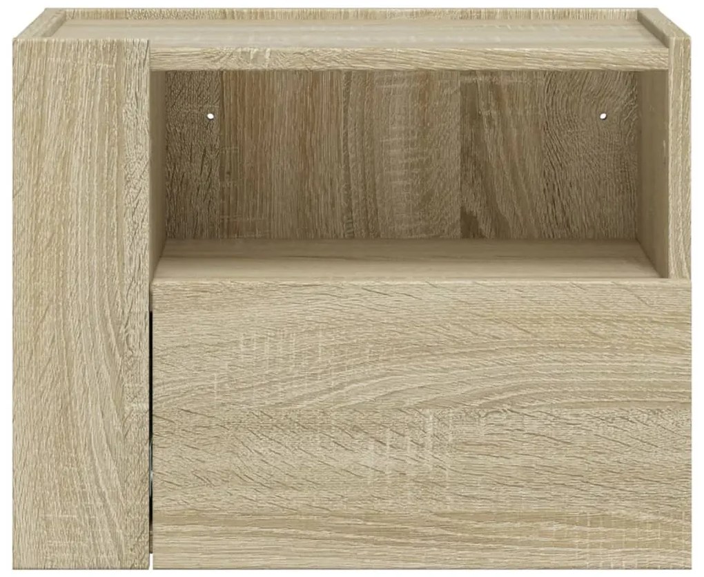 vidaXL Κομοδίνα Επιτοίχια 2 τεμ. Sonoma Δρυς 45x30x35 εκ.