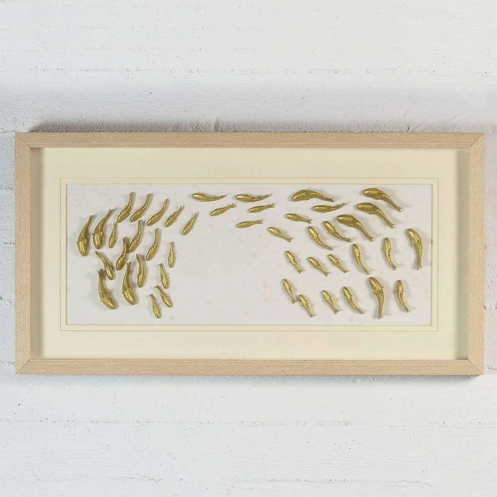 Πίνακας Ψάρια 4700-5 42,5x82,5cm Gold Supergreens Horizontal Mdf