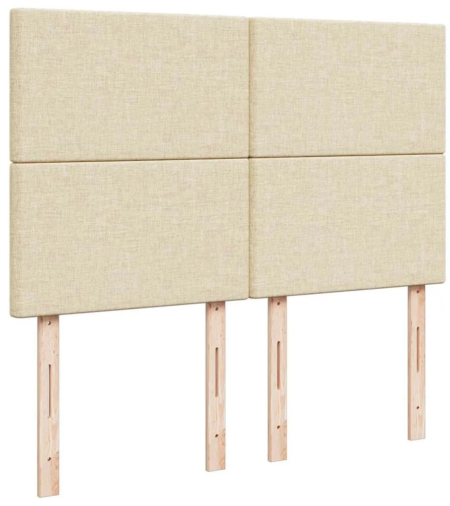 vidaXL Κρεβάτι Boxspring με Στρώμα Κρεμ 140x190 εκ. Υφασμάτινο