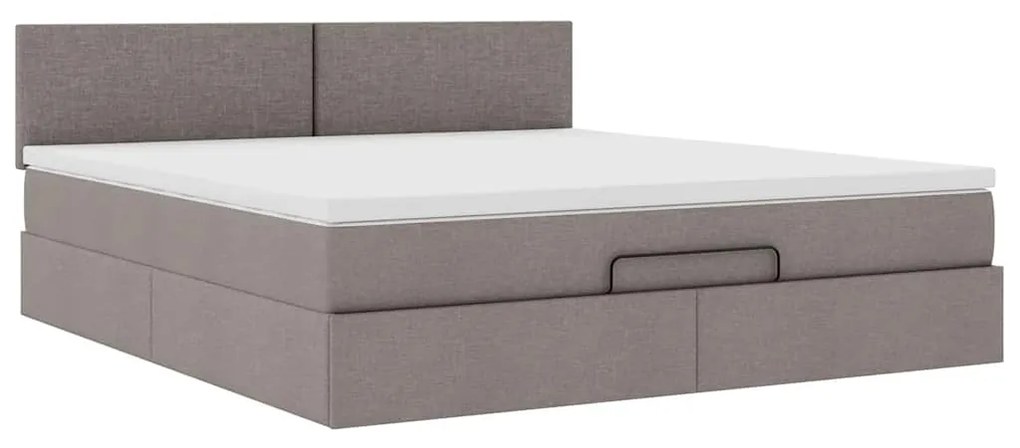 vidaXL Οθωμανικό κρεβάτι με στρώμα Taupe 160x200cm ύφασμα