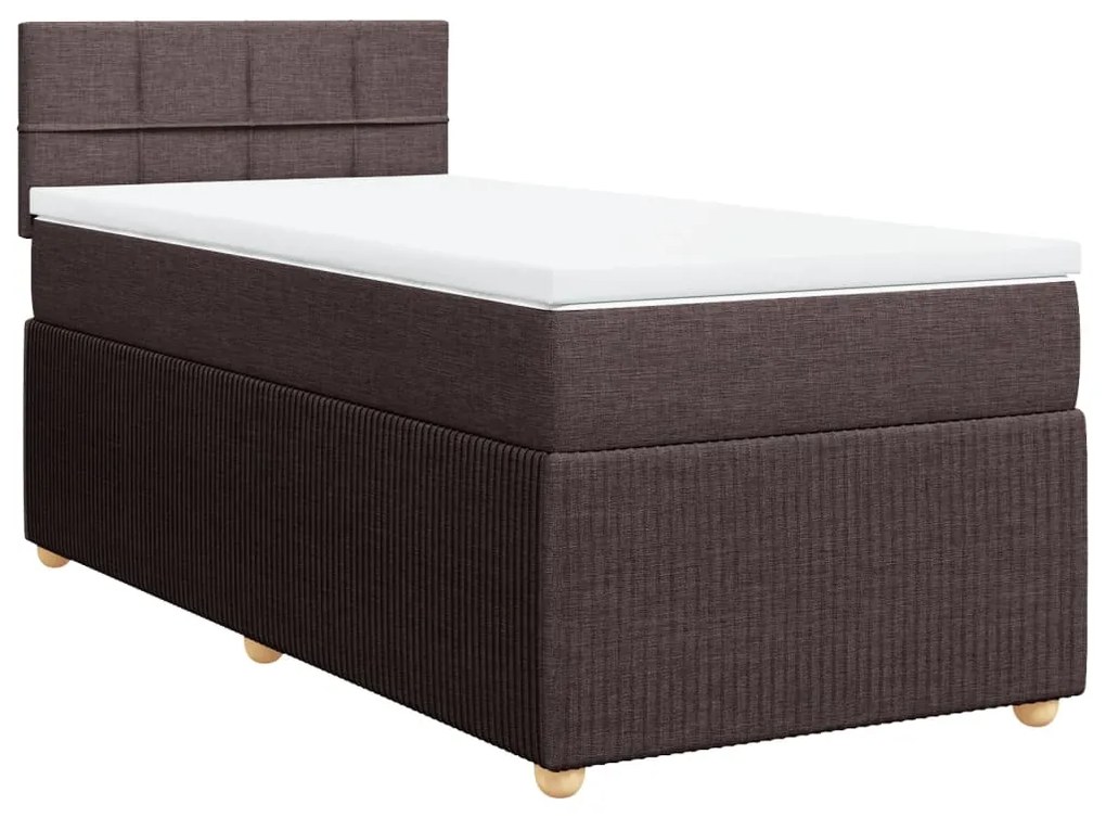 ΚΡΕΒΑΤΙ BOXSPRING ΜΕ ΣΤΡΩΜΑ ΣΚΟΥΡΟ ΚΑΦΕ 80X200 ΕΚ. ΥΦΑΣΜΑΤΙΝΟ 3287286