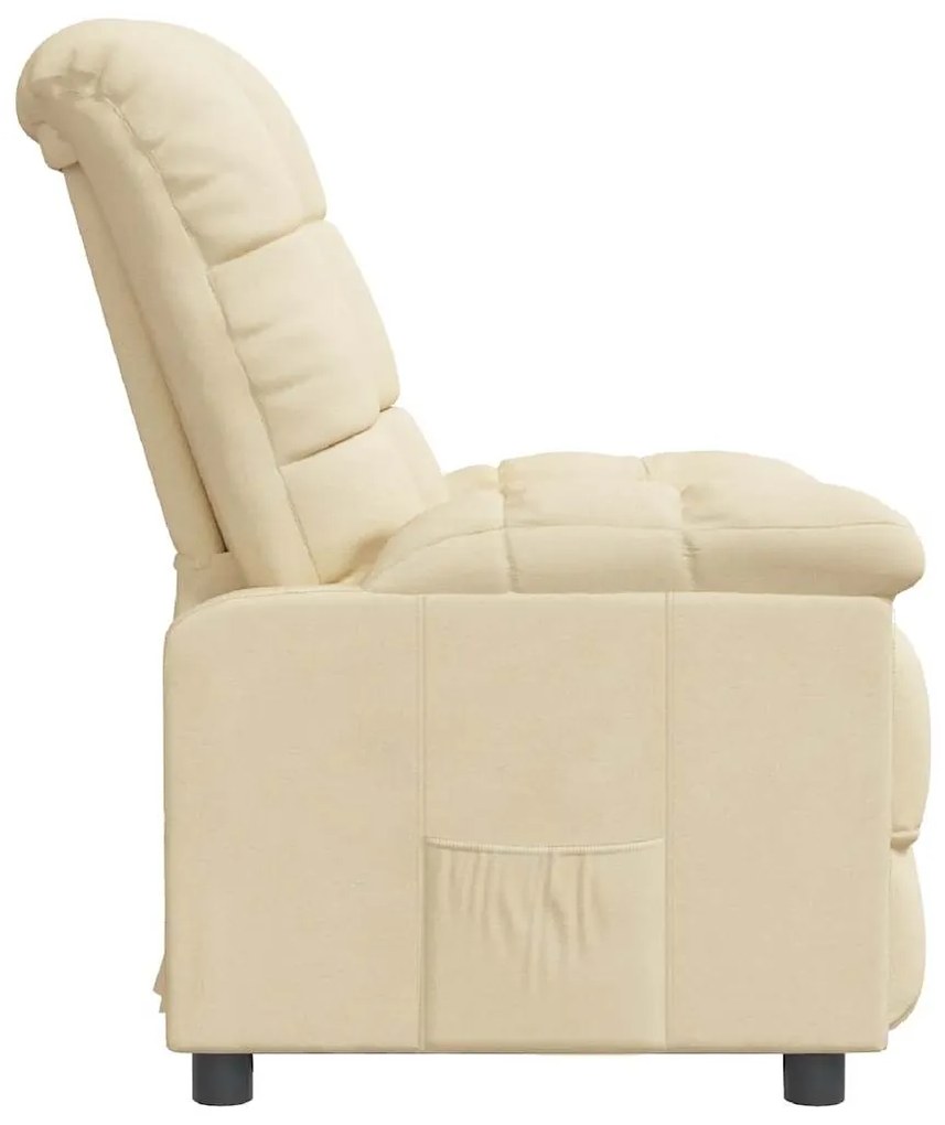 vidaXL Πολυθρόνα Ανακλινόμενη Κρεμ Υφασμάτινη