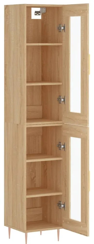 vidaXL Μπουφές Sonoma δρυς 34,5 x 34 x 180 εκ. από Επεξεργασμένο Ξύλο