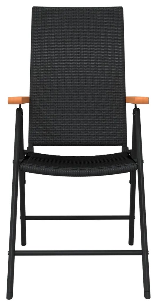 vidaXL Σετ Τραπεζαρίας Κήπου 7 Τεμαχίων Μαύρο