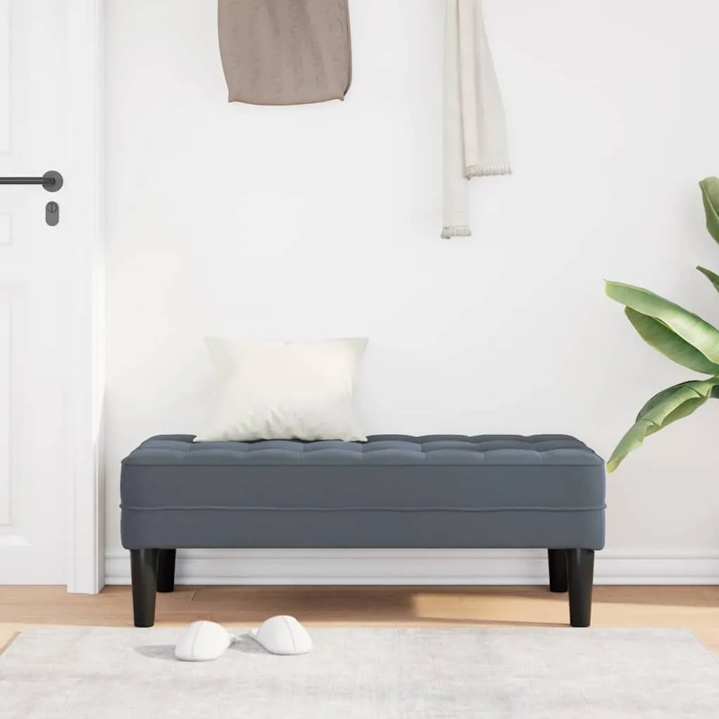 vidaXL Παγκάκι Σκούρο γκρι 113 x 57 x 39 εκ. Βελούδο