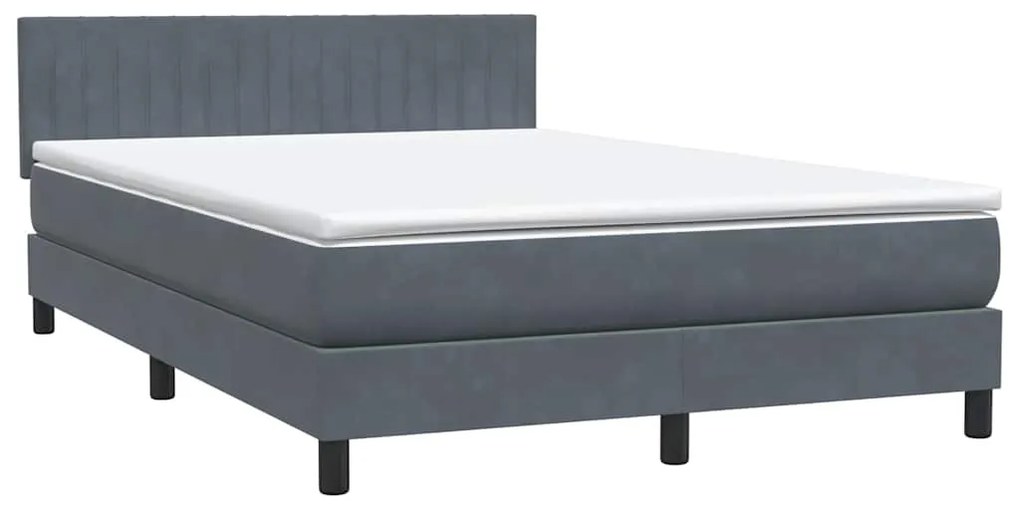 BOX SPRING ΚΡΕΒΑΤΙ ΜΕ ΣΤΡΩΜΑ ΣΚΟΥΡΟ ΓΚΡΙ 160X220 CM ΒΕΛΟΥΔΙΝΟ 3316456