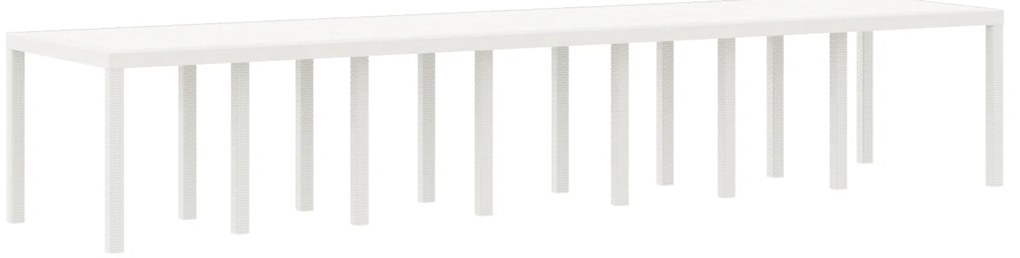 vidaXL Τραπέζι Κήπου Λευκό 400x100x73 εκ. Πολυ Ρατάν