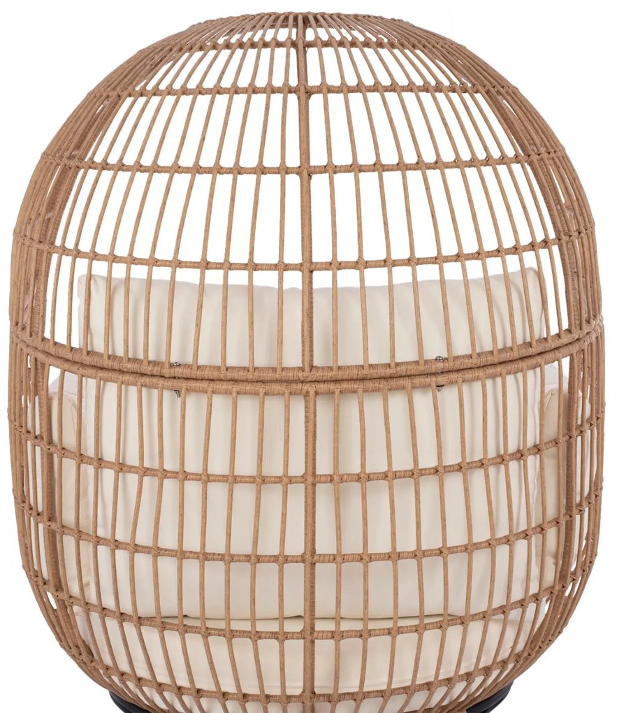 Καρέκλα - Πολυθρόνα ALLEGRA C5764 Μπέζ Wicker Τύπου Φωλιά 110x85x148 εκ. 110x85x148 εκ.