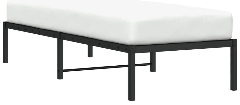 vidaXL Πλαίσιο Κρεβατιού Μαύρο 75 x 190 εκ. Μεταλλικό