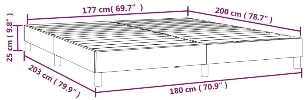 Πλαίσιο Κρεβατιού Σκούρο Καφέ 180x200 εκ. Υφασμάτινο - Καφέ