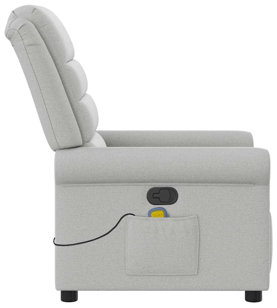 vidaXL καρέκλα ανάκλισης μασάζ Cloud Grey Fabric