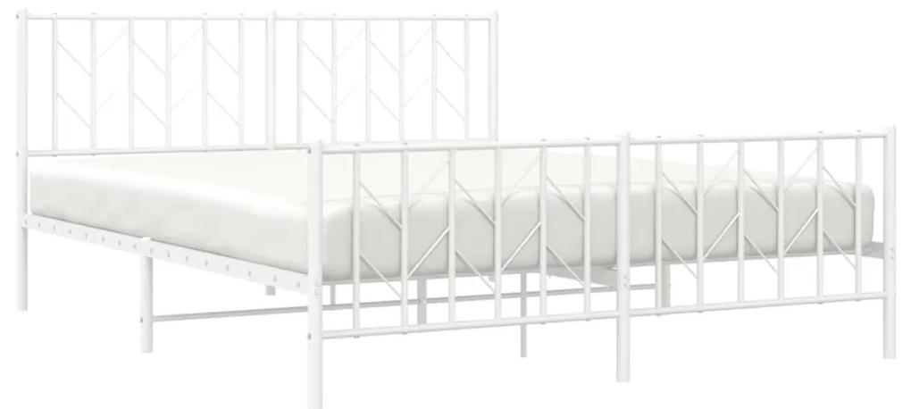 Πλαίσιο Κρεβατιού με Κεφαλάρι/Ποδαρικό Λευκό 160x200εκ. Μέταλλο