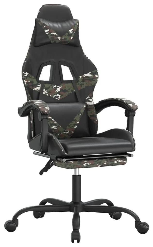 Καρέκλα Gaming Μασάζ Υποπόδιο Μαύρο/Παραλλαγή Συνθετικό Δέρμα - Μαύρο