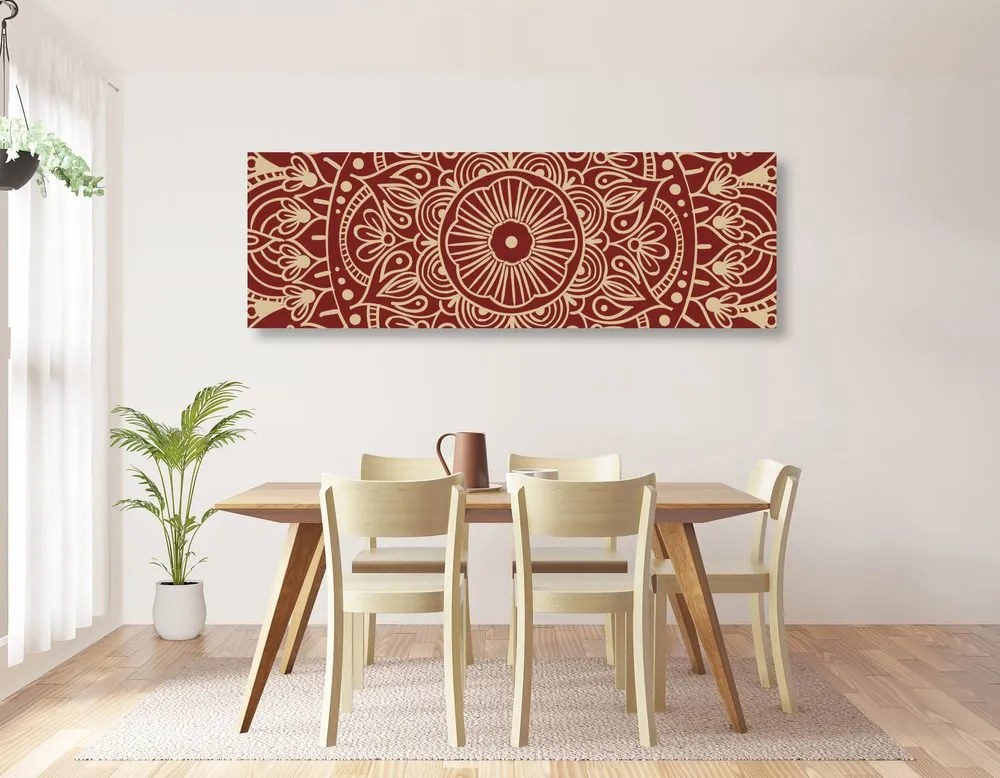 Εικόνα Mandala σε μπορντό φόντο - 120x40