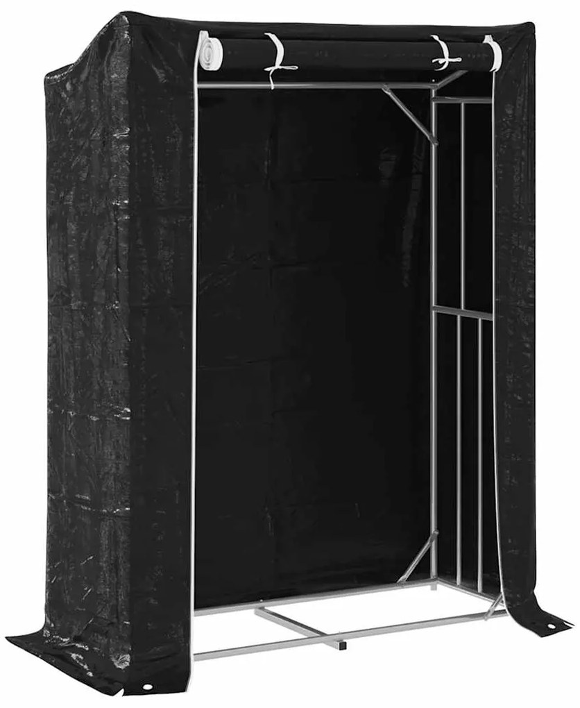 vidaxL Ράφι για καυσόξυλα με κάλυμμα βροχής 150x60x200 εκ.