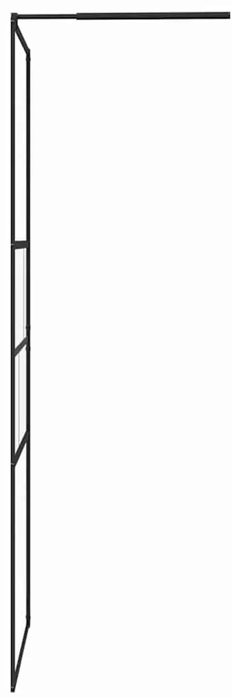 vidaXL Τοίχος Ντους Walk-in Μαύρο 80 x 195 x 0.5 εκ.