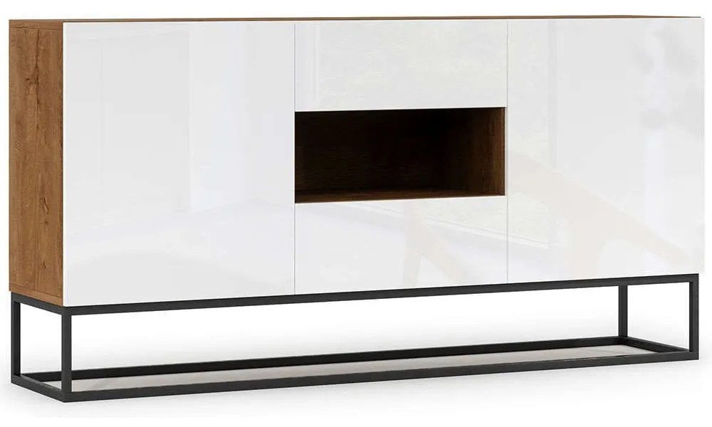 Μπουφές Arborio ΙΙ 162414209 180x40x80cm White Mdf,Μέταλλο