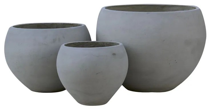 FLOWER POT-5 Set 3 τεμαχίων Cement Grey Φ32x26 - Φ43x32 - Φ55x40cm Ε6304,S