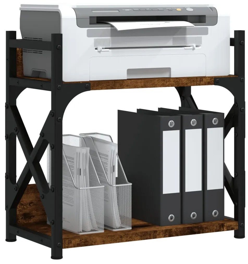 vidaXL Βάση Εκτυπωτή 2 Επιπέδων Καπνιστή Δρυς 40x20x40 εκ Επεξ. Ξύλο