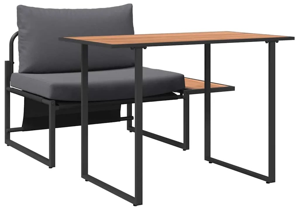 vidaXL Εξωτερική Καρέκλα Χάλυβα 2 pcs Ανθρακί Ατσάλι