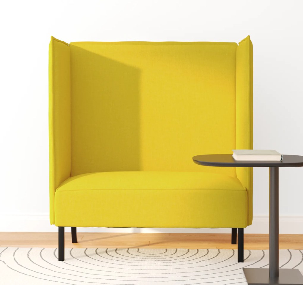 vidaXL Καναπές Highback Ανοιχτό Κίτρινο 109x56x121 εκ. Υφάσματος