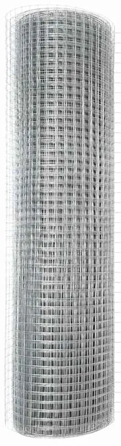 vidaXL Στύλος Περιφράξεων Ασημί 10 x 0,5 m (25 x 25 mm πλέγμα) Ατσάλι