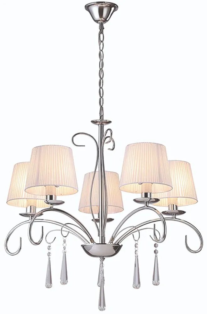 Φωτιστικό Οροφής - Πολυέλαιος 77-8196 5xE14 60W Nickel-White Homelighting Metal