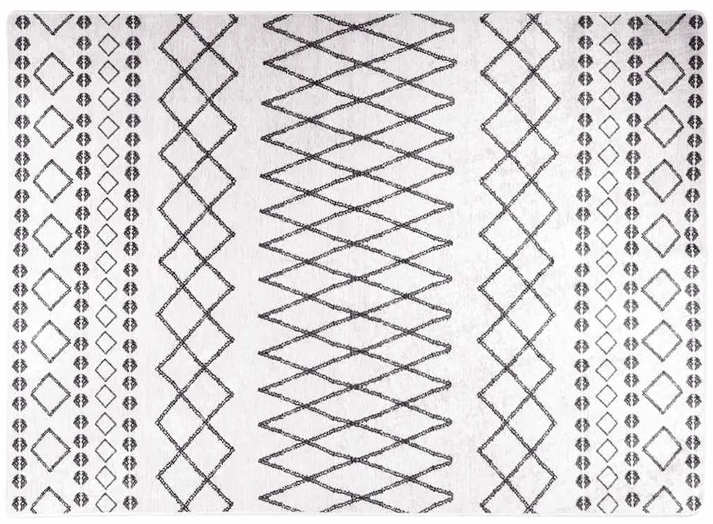 vidaXL Χαλί Πλενόμενο Αντιολισθητικό Μαύρο / Λευκό 120 x 180 εκ.