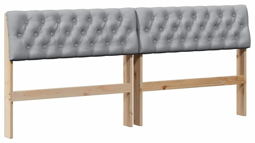 vidaXL Ταπετσαρισμένο κεφαλάρι Ανοιχτό γκρι 180 cm