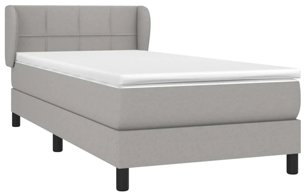 ΚΡΕΒΑΤΙ BOXSPRING ΜΕ ΣΤΡΩΜΑ ΑΝΟΙΧΤΟ ΓΚΡΙ 100X200 ΕΚ. ΥΦΑΣΜΑΤΙΝΟ 3126221