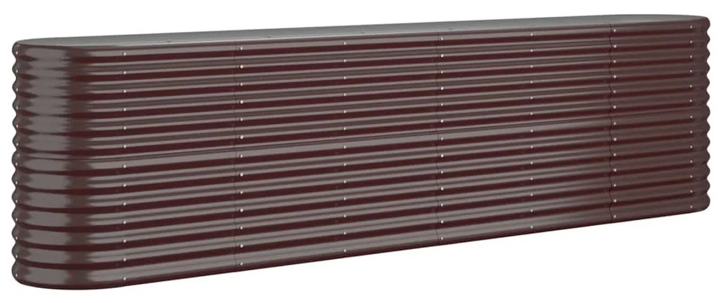 vidaXL Ζαρντινιέρα Καφέ 260x40x68 εκ. Γαλβανισμένος χάλυβας