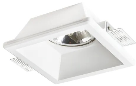 Χωνευτό Τετράγωνο Σποτ Γύψινο Trimless ABBY AR111 Λευκό G90161C ACA-G90161C-Λευκό G90161C