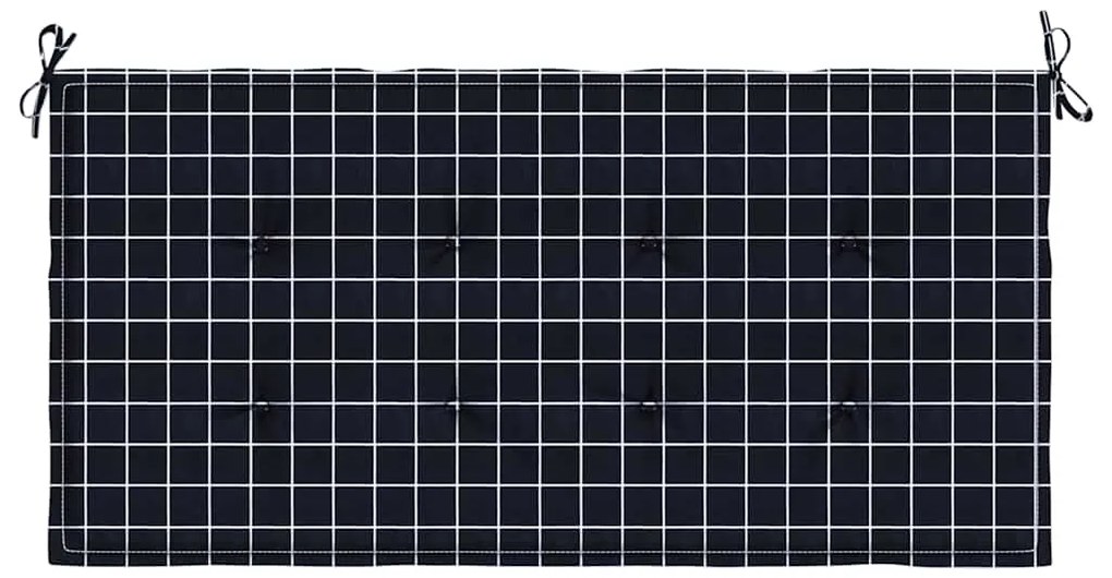 vidaXL Μαξιλάρι Πάγκου Κήπου Μαύρο Καρό 120x50x4 εκ. Ύφασμα Oxford
