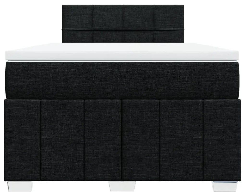 vidaXL Κρεβάτι Boxspring με Στρώμα Μαύρο 120x200 εκ. Υφασμάτινο