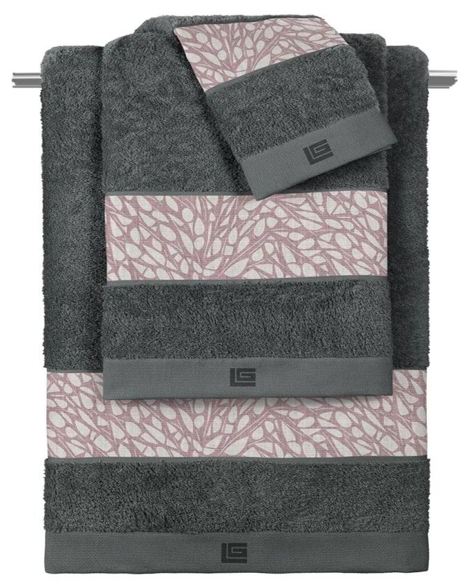 Πετσέτες Root (Σετ 3τμχ) Lilac-Anthracite Guy Laroche Towels Set 70x140cm 100% Βαμβάκι