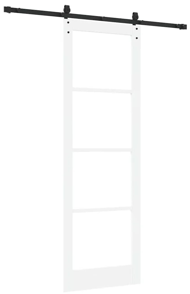 vidaXL Ολισθητή Πόρτα Λευκό 78 x 232 cm Ξύλο και μέταλλο