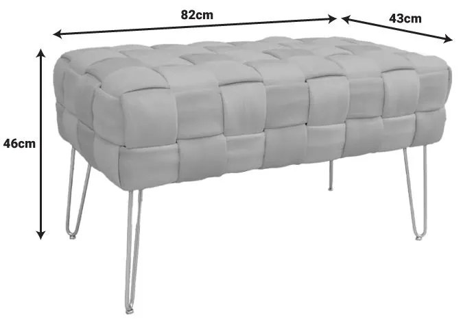 Σκαμπό Wenzo γκρι βελούδο 82x43x46εκ 82x43x46 εκ.