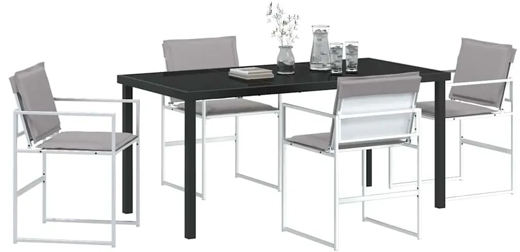 vidaXL Σέτ φαγητού για κήπο 5 pcs Λευκό 160 x 80 x 73 εκ