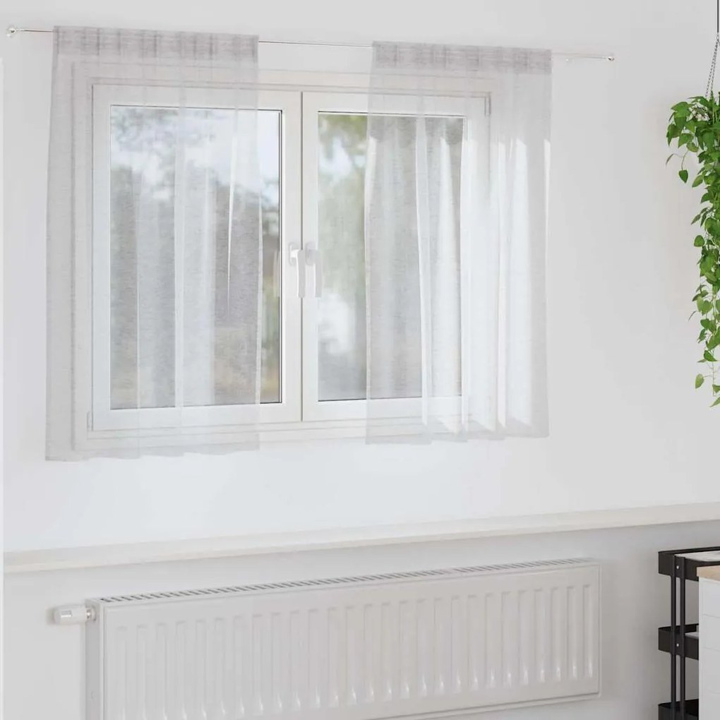 Κουρτίνα βυσσινί 2 pcs Ανοιχτό γκρι 140 x 140 cm Πολυεστέρας