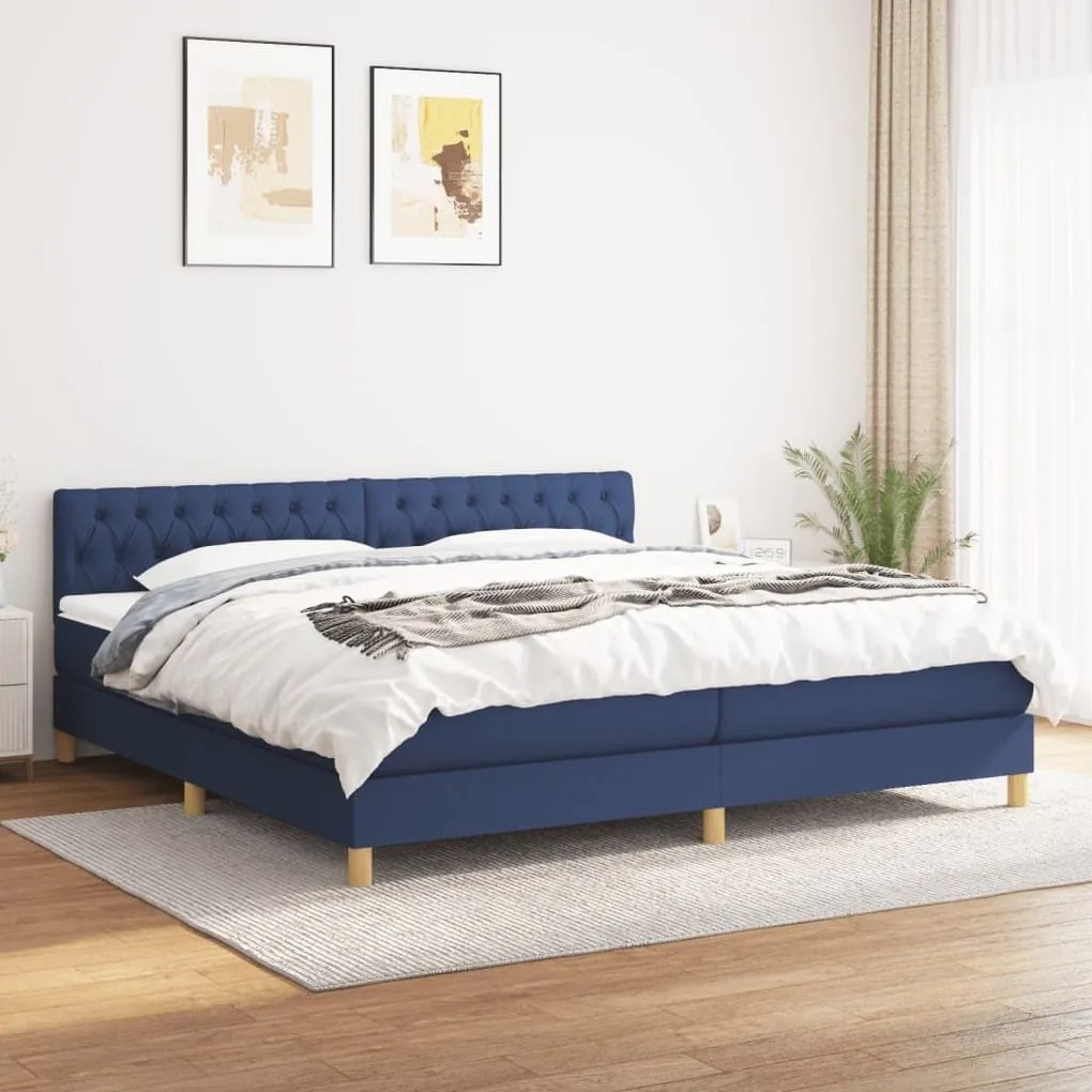 ΚΡΕΒΑΤΙ BOXSPRING ΜΕ ΣΤΡΩΜΑ ΜΠΛΕ 200X200 ΕΚ. ΥΦΑΣΜΑΤΙΝΟ 3140887