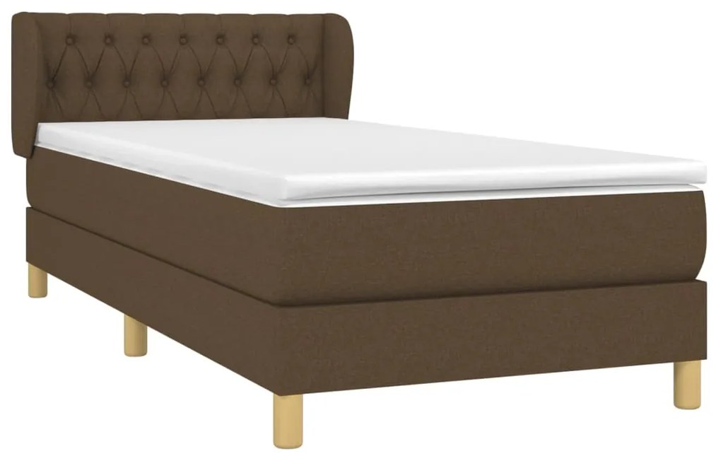 ΚΡΕΒΑΤΙ BOXSPRING ΜΕ ΣΤΡΩΜΑ ΣΚΟΥΡΟ ΚΑΦΕ 100X200 ΕΚ. ΥΦΑΣΜΑΤΙΝΟ 3127024