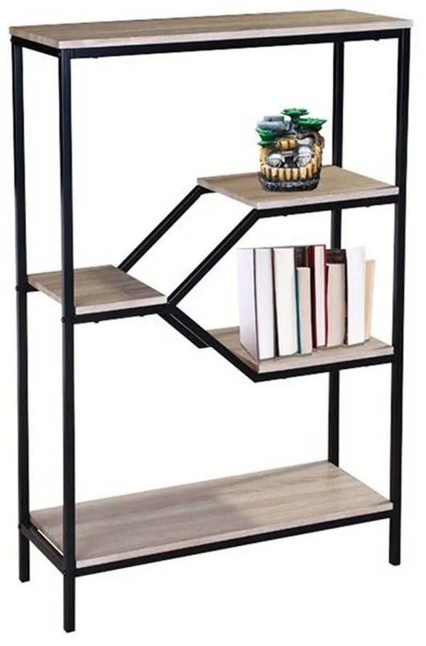 Ραφιέρα ΕΟ429 80x30x120cm Black-Sonoma Mdf,Μέταλλο
