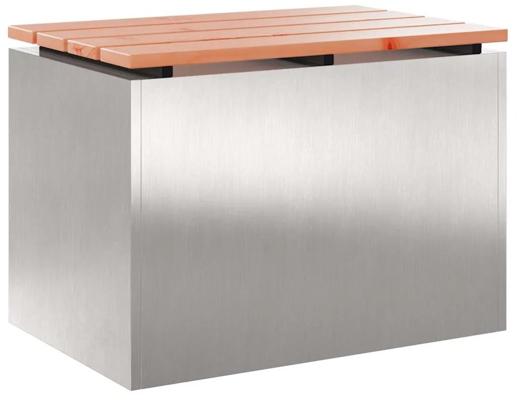 vidaXL Παγκάκι κήπου Ασημί 60 x 40 x 43 εκ Ανοξείδωτο ατσάλι