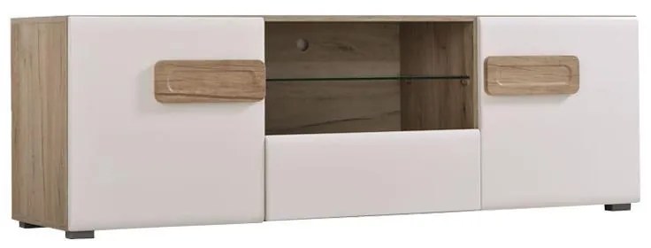 Έπιπλο τηλεόρασης BERT TV 160 Grey oak - Λευκή Λάκκα 160x41,5x52 εκ. 160x41.5x52 εκ.